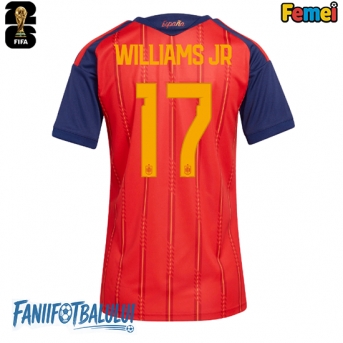 Spania Nico Williams #17 Echipament de Fotbal Replică Mondial 2026 Femei Acasa